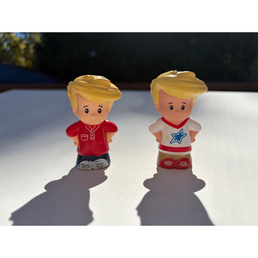 Fisher Price Little People Eddie Boy Figures Red Shirt White Star Jersey Set 2